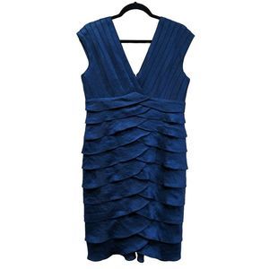 Adrianna Papell Blue Cocktail Dress Semi Formal Sz 14